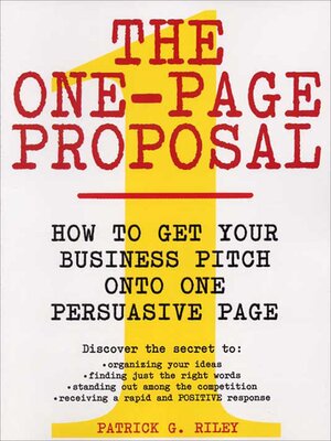 The One-Page Proposal - ebook